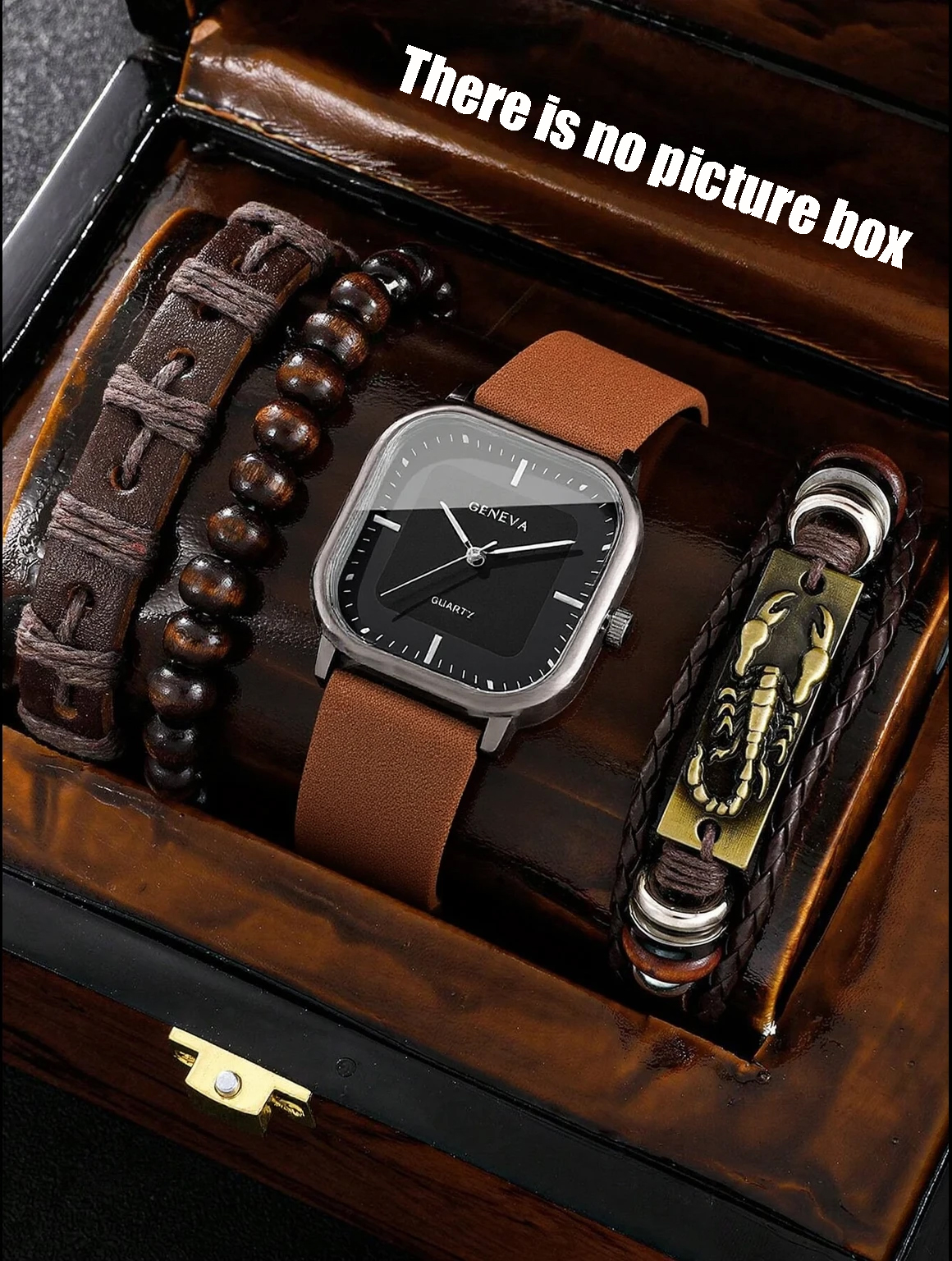 No gift box; men's leather str - Jewellery Watches บทวิจารณ์และราคา