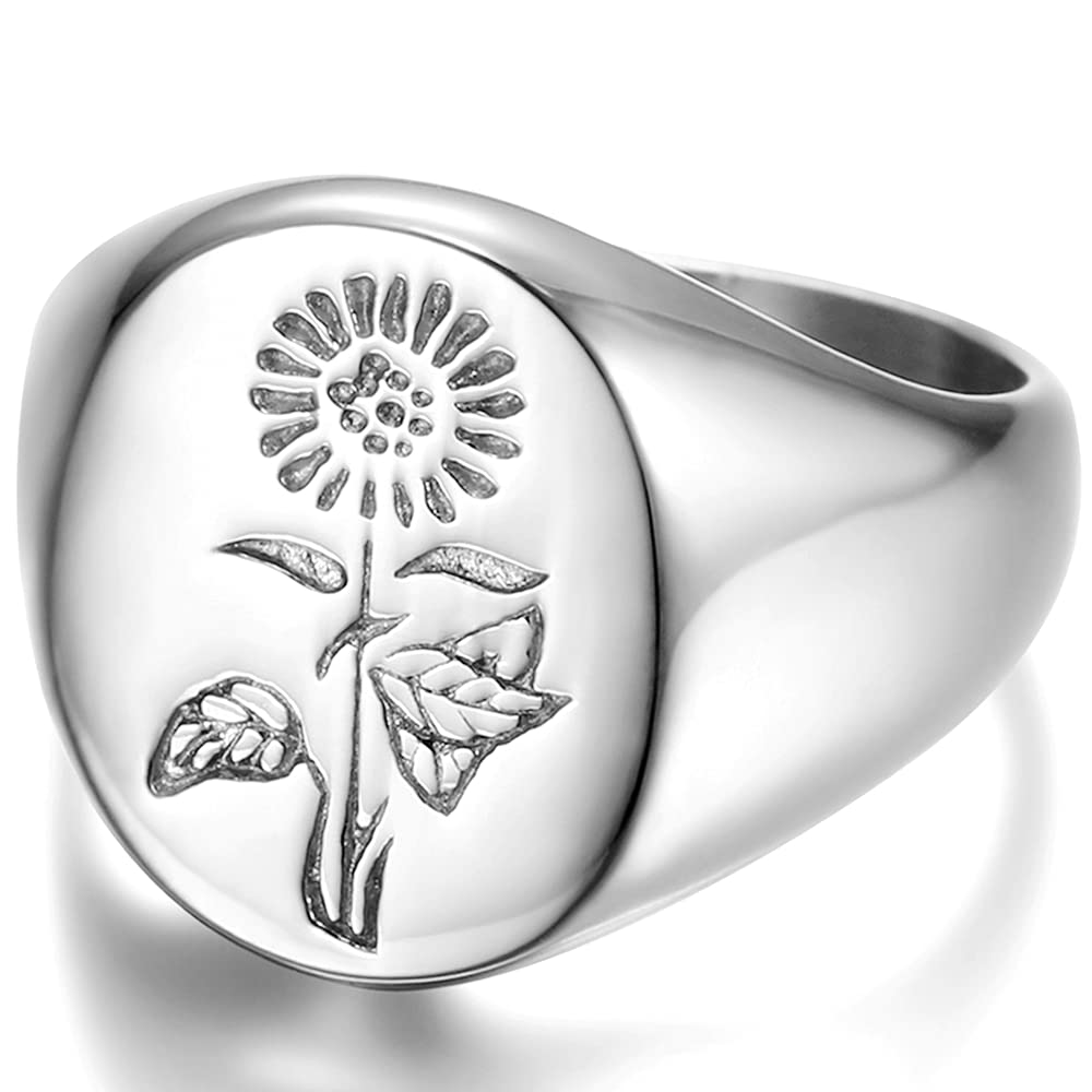 Women's Titanium Steel Daisy R - Minimalist Ring Stackable บทวิจารณ์และราคา