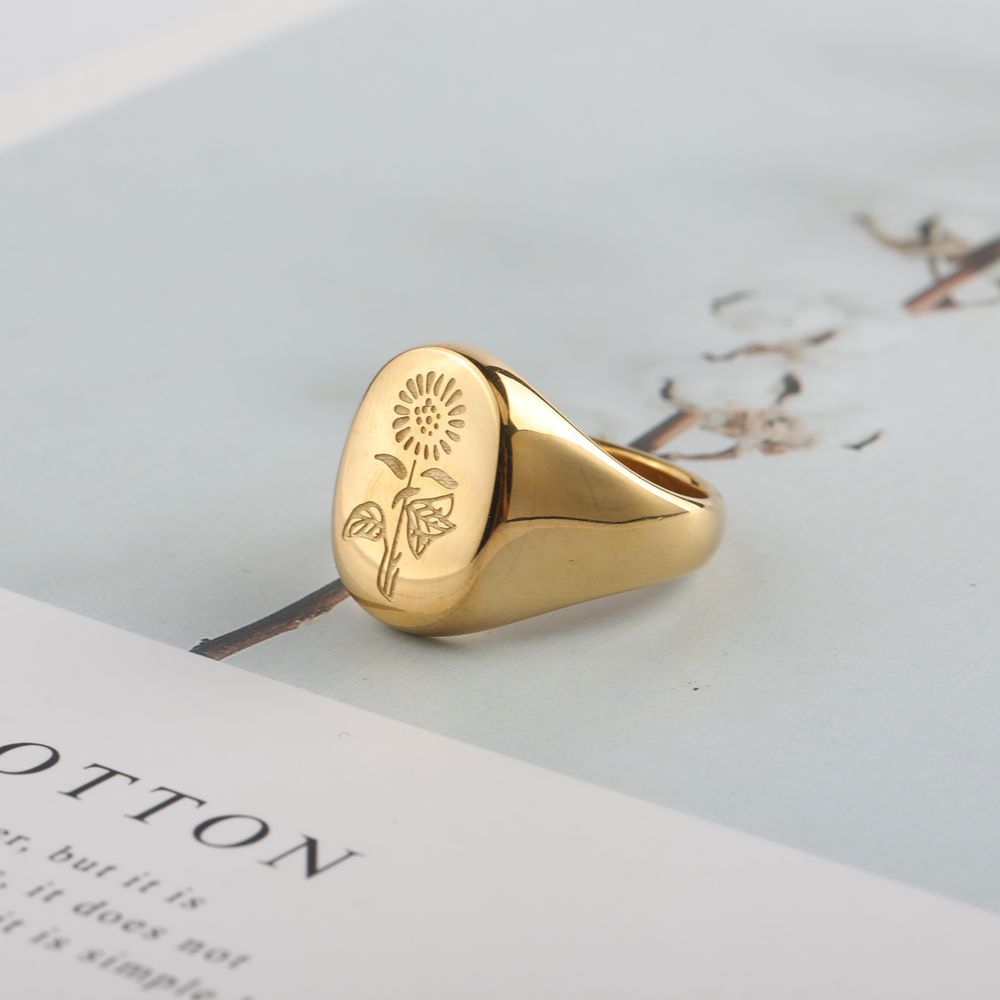Women's Titanium Steel Daisy R - Minimalist Ring Stackable บทวิจารณ์และราคา