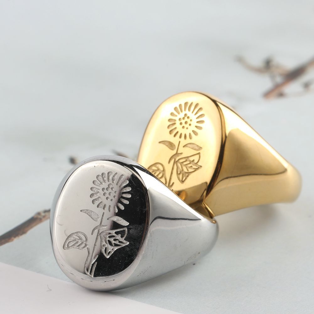 Women's Titanium Steel Daisy R - Minimalist Ring Stackable บทวิจารณ์และราคา