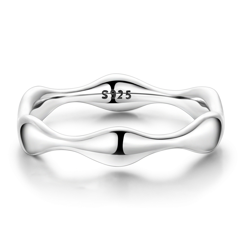 925 Sterling Silver Wavy Irreg - Minimalist Ring Stackable บทวิจารณ์และราคา