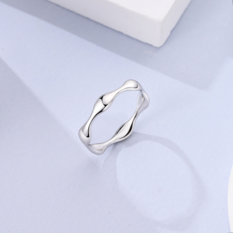 925 Sterling Silver Wavy Irreg - Minimalist Ring Stackable บทวิจารณ์และราคา