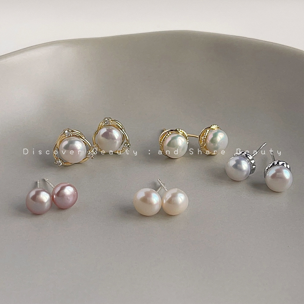 DIY accessories Personality sm - Pearl Stud Earrings บทวิจารณ์และราคา