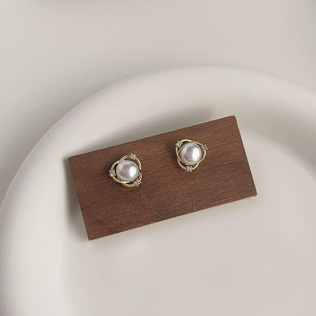 DIY accessories Personality sm - Pearl Stud Earrings บทวิจารณ์และราคา