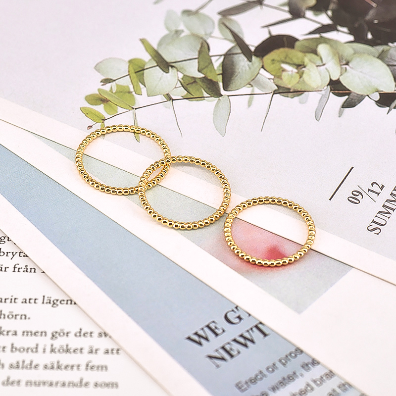 Simple Metal Beads Rings for W - Minimalist Ring Stackable บทวิจารณ์และราคา
