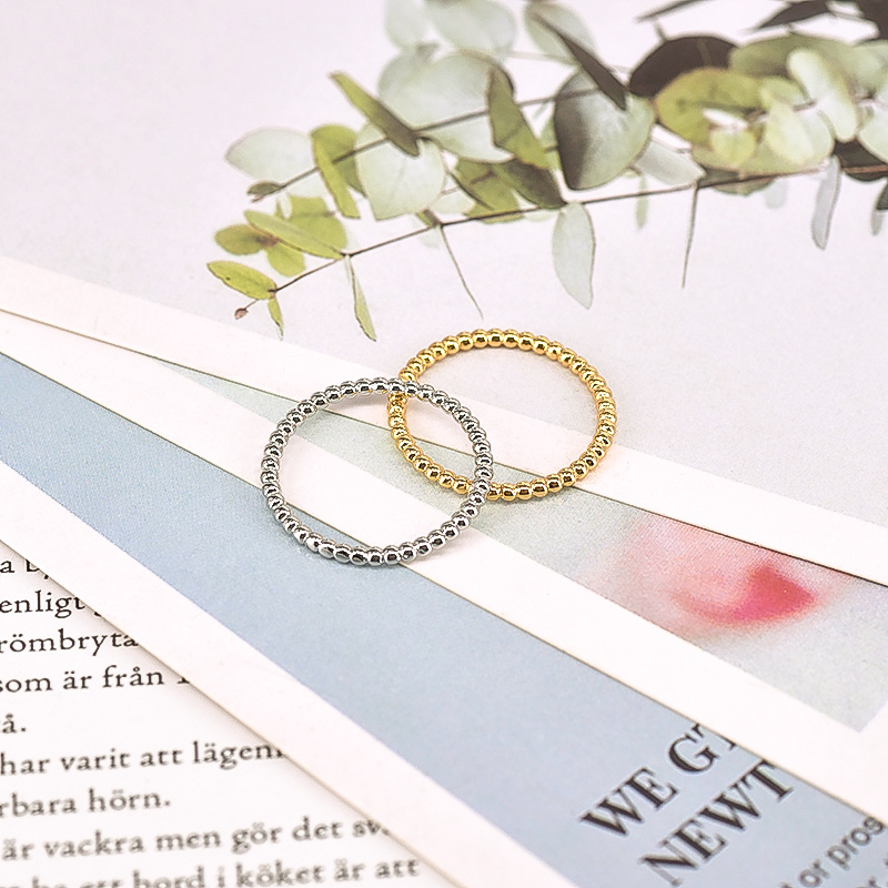 Simple Metal Beads Rings for W - Minimalist Ring Stackable บทวิจารณ์และราคา