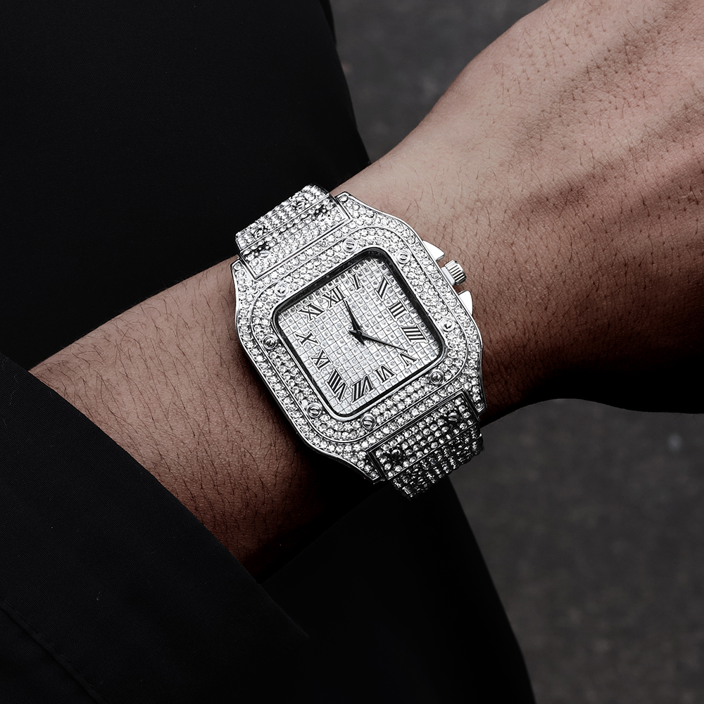 New Punk Men Watch Iced Out Di - Jewelry Like Watches บทวิจารณ์และราคา