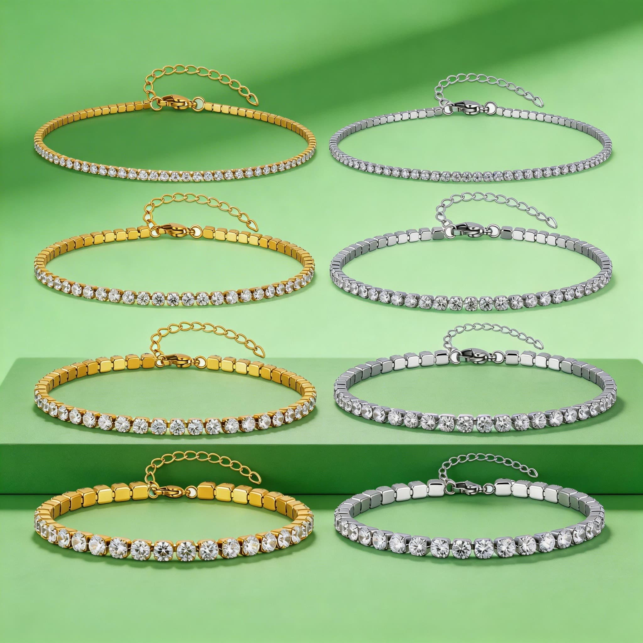 2/3/4/5MM Luxury Zircon Tennis - Jc Jewelry & Watches Photos บทวิจารณ์และราคา