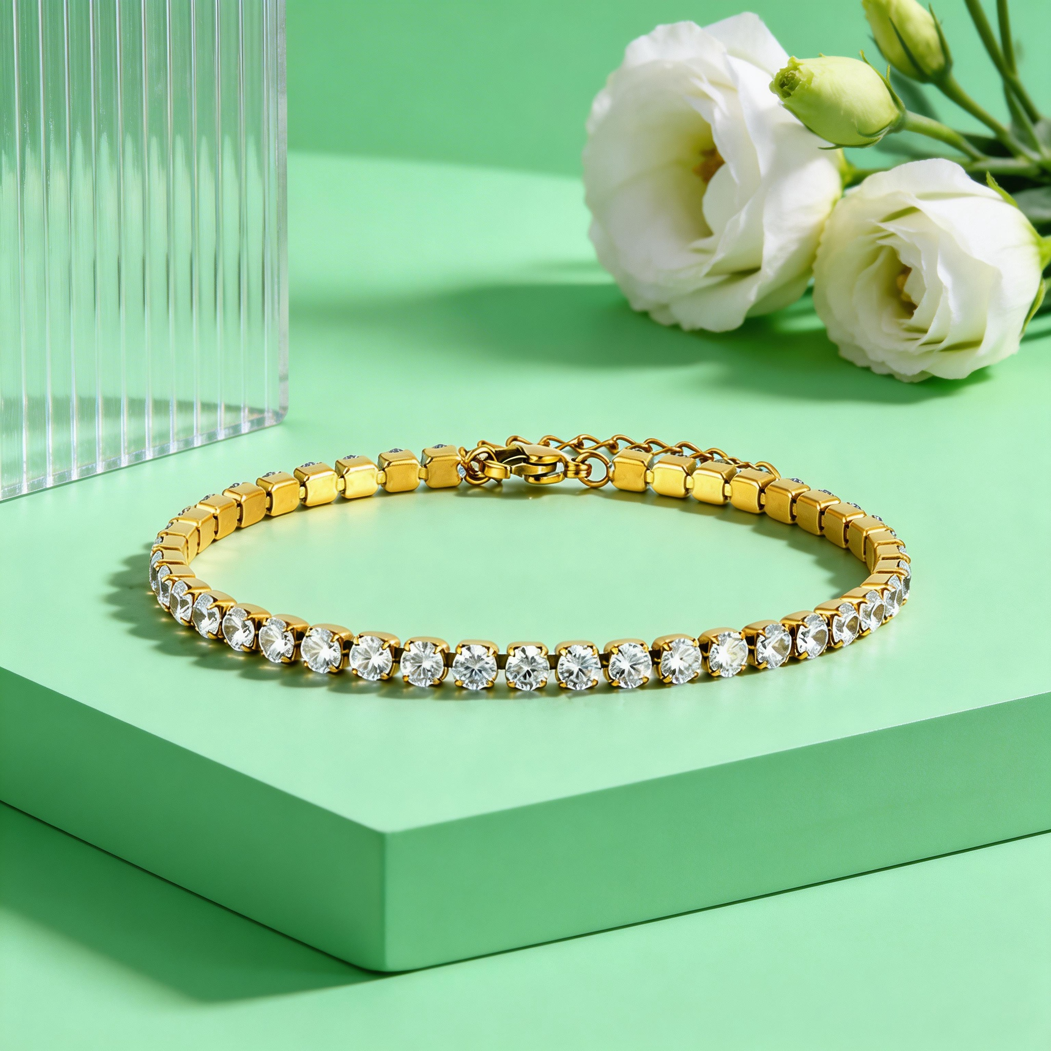 2/3/4/5MM Luxury Zircon Tennis - Jc Jewelry & Watches Photos บทวิจารณ์และราคา