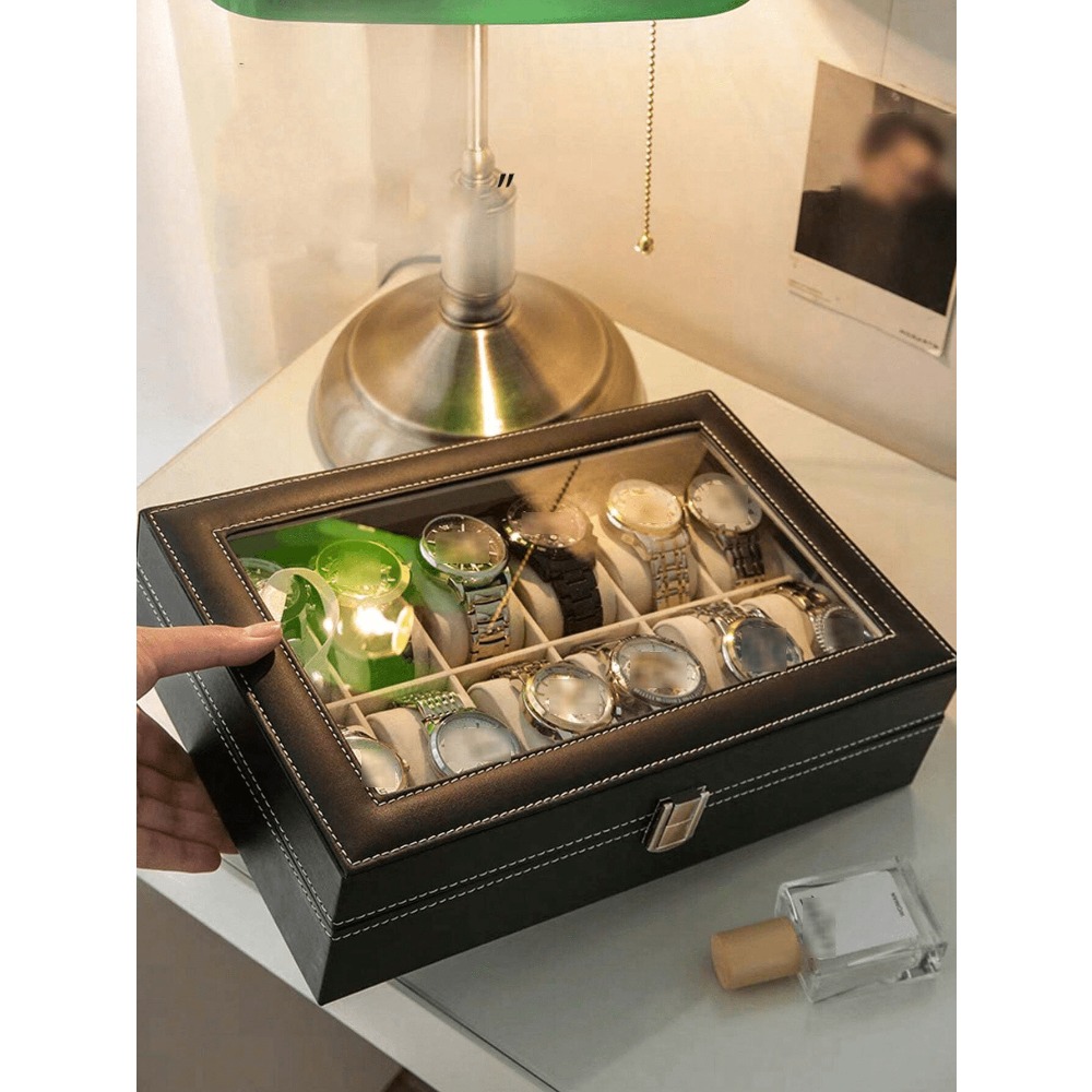 1pc Big Capacity Leather Watch - Jewelry And Watches Box บทวิจารณ์และราคา