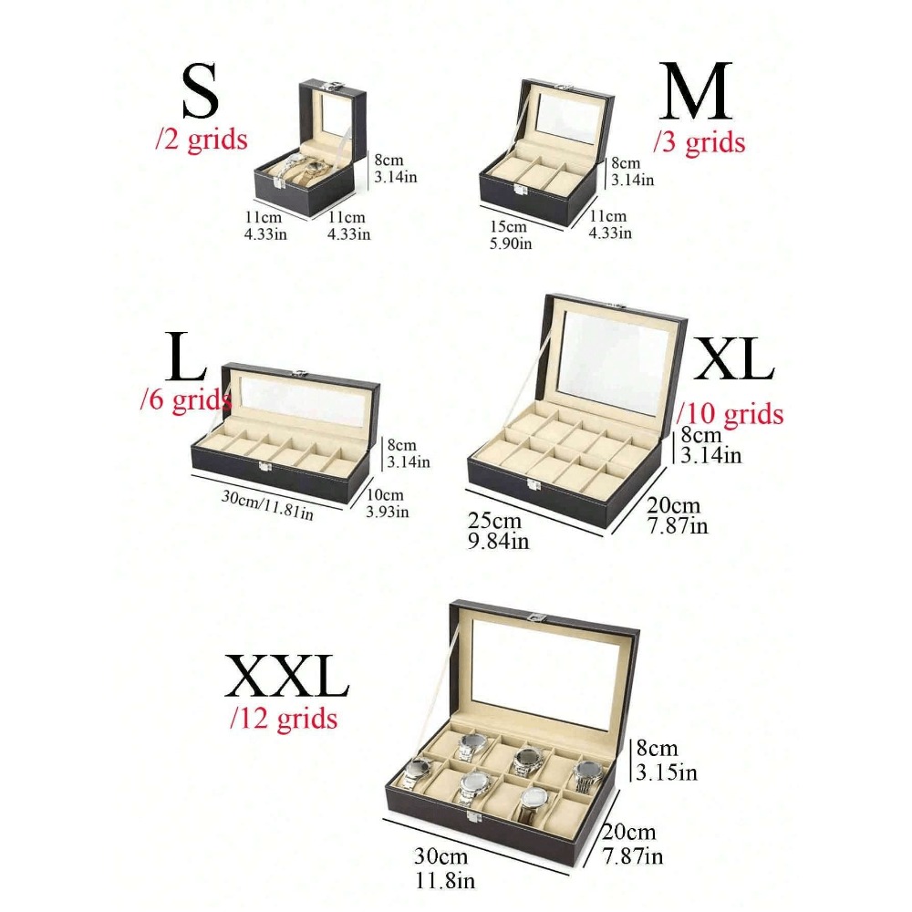 1pc Big Capacity Leather Watch - Jewelry And Watches Box บทวิจารณ์และราคา